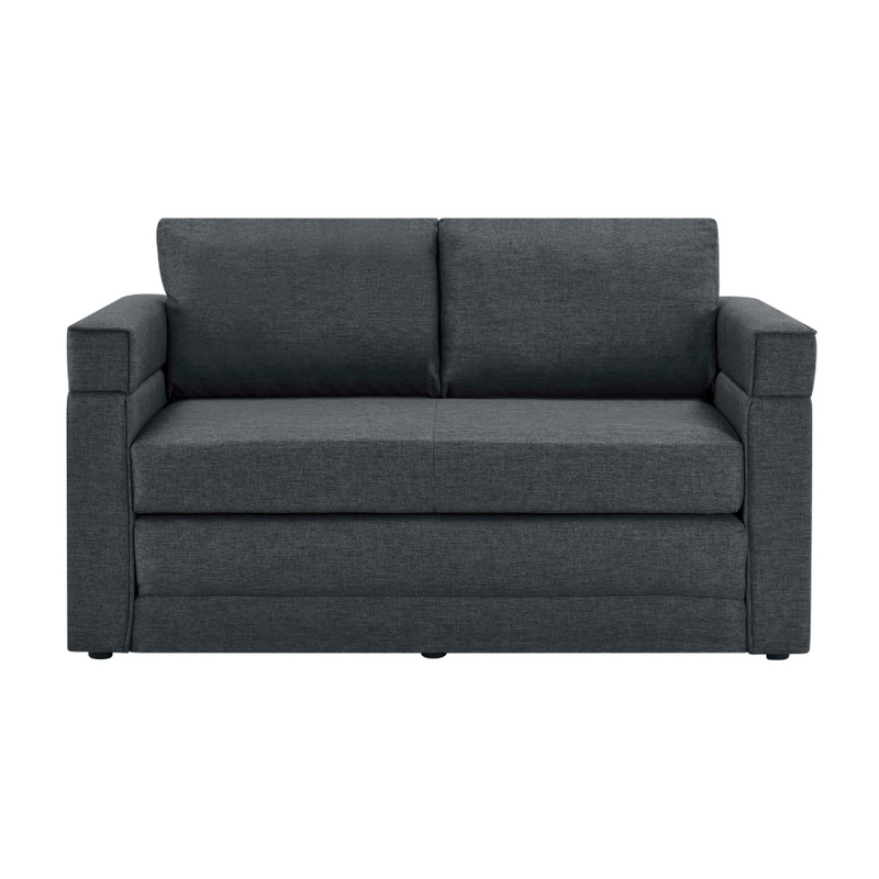 Canapé convertible 2 places en tissu gris foncé LONDON