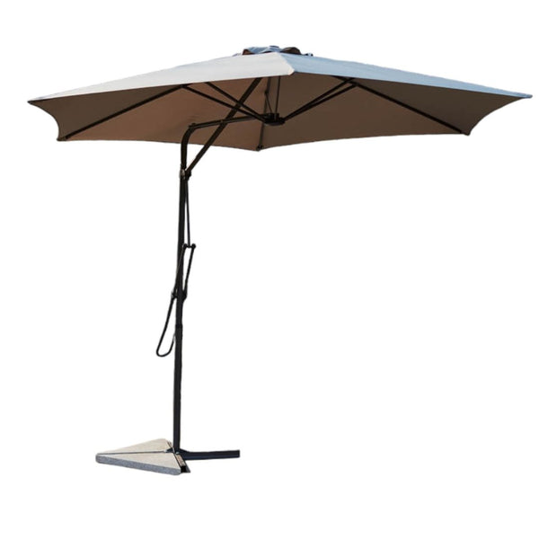Parasol déporté avec ouverture innovante Ø 3 m gris OITIS