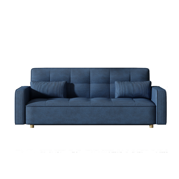 Canapé scandinave convertible 3 places en velours côtelé bleu COOPER