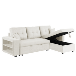 Canapé d'angle convertible beige 4 places SAN DIEGO