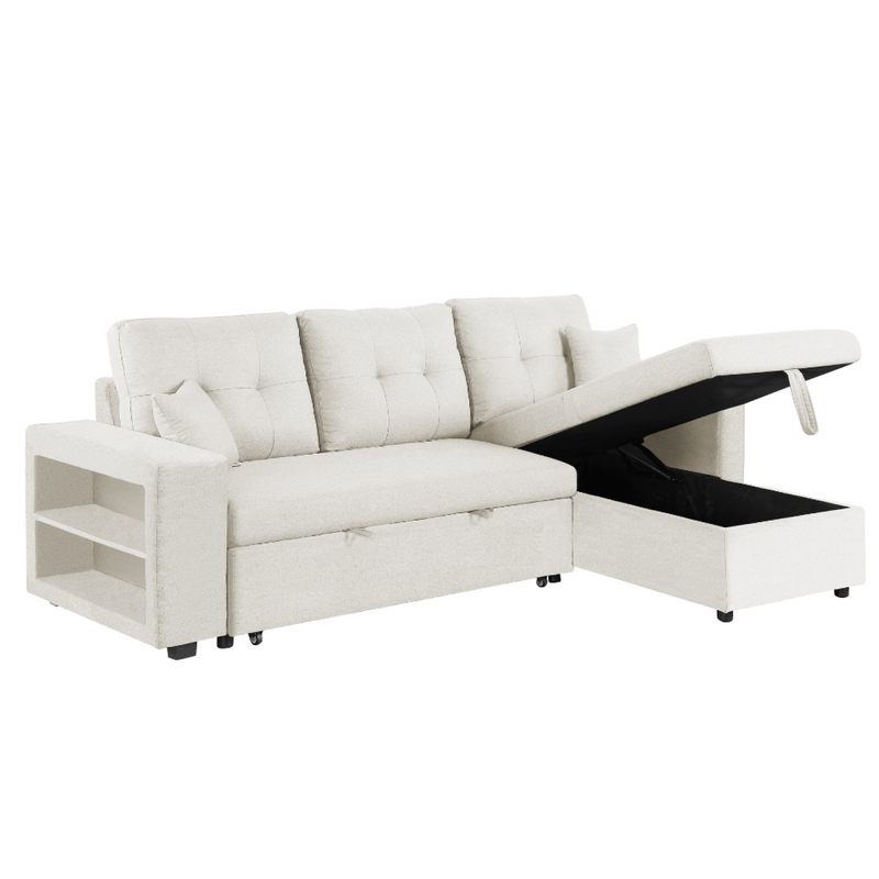 Canapé d'angle convertible beige 4 places SAN DIEGO