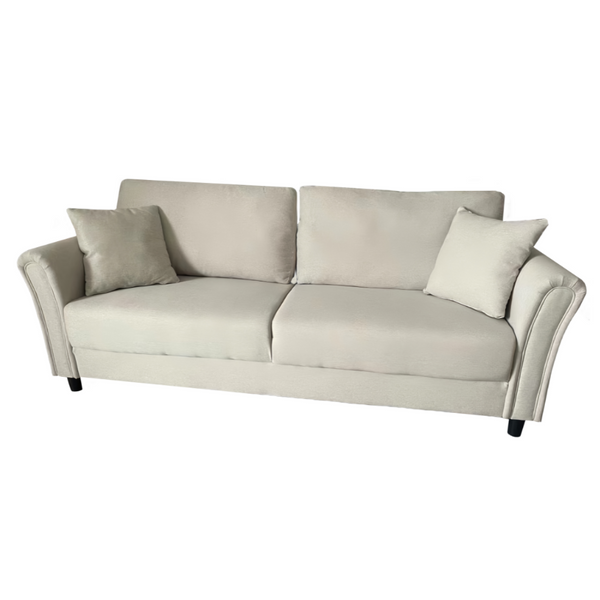 MALERNE -  Canapé droit en tissu 4 places beige