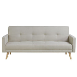 Canapé scandinave convertible 3 places en tissu beige VANSO