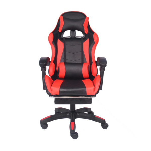 Chaise de gaming massante noir et rouge avec repose pieds GAME
