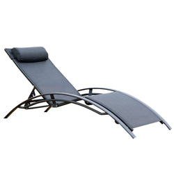 Transat empilable et ajustable en aluminium noir ANTIBES