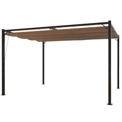 Pergola autoportante 3 x 4 m en acier avec toile taupe MEDELIN