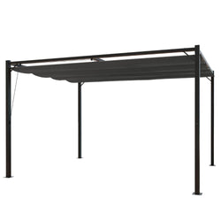 Pergola autoportante 3 x 4 m en acier avec toile grise MEDELIN
