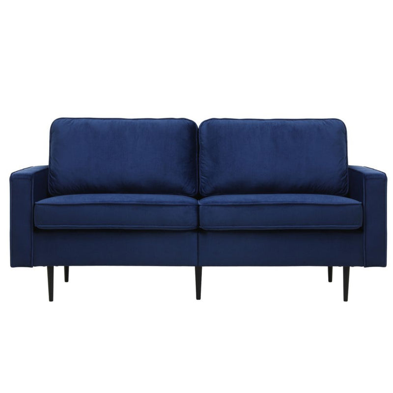 Canapé design 2 places en velours bleu foncé VICTORIA