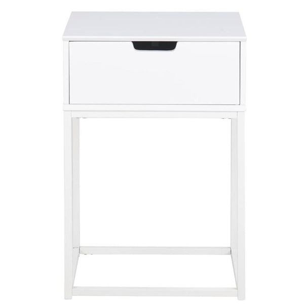 Table de chevet blanc tiroir PUNE