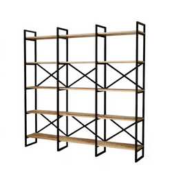 Bibliothèque style industriel bois et métal MIOT