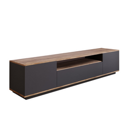 Meuble TV gris et bois 180 cm ROAT