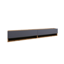 Meuble TV suspendu bois et anthracite 180 cm OMIA