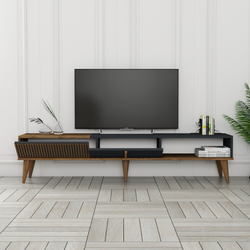 Meuble TV design bois et anthracite 180 cm LAON