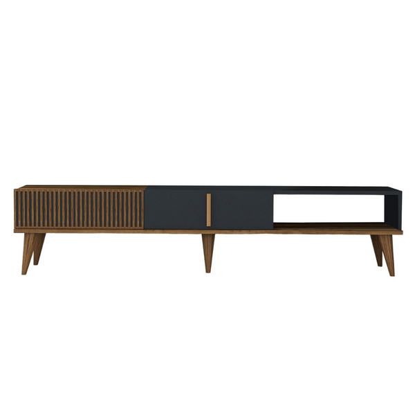 Meuble TV design bois et anthracite 180 cm LAON