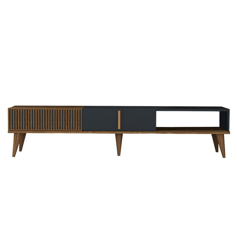 Meuble TV design bois et anthracite 180 cm LAON