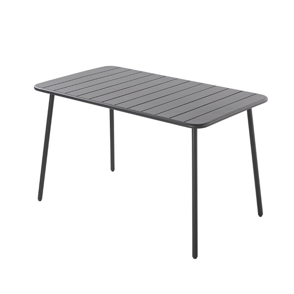 Table en acier 4/6 places gris foncé - EVORA