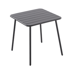 Table de jardin carrée en acier gris foncé - SINTRA