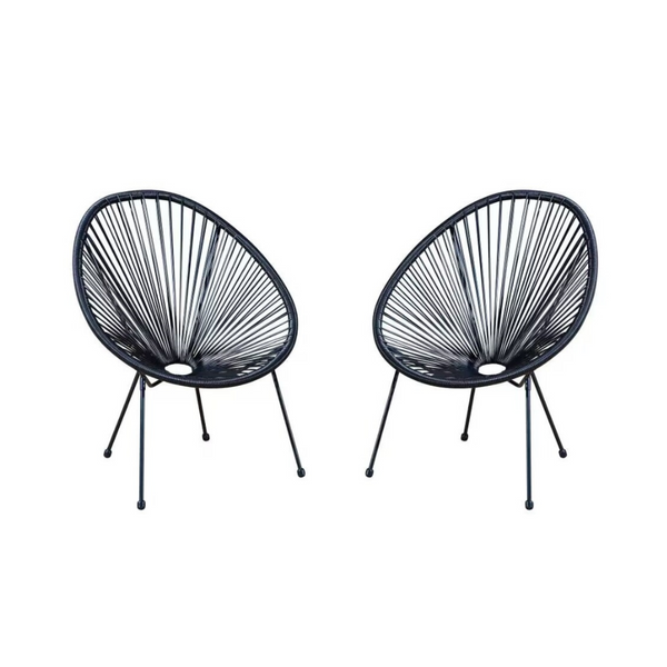 Set de 2 Chaises de jardin Noir - LIO