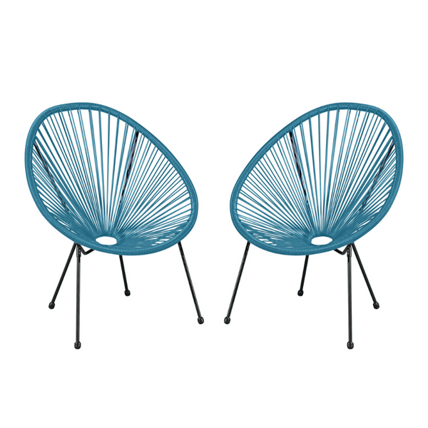Set de 2 Chaises de jardin Bleu - LIO