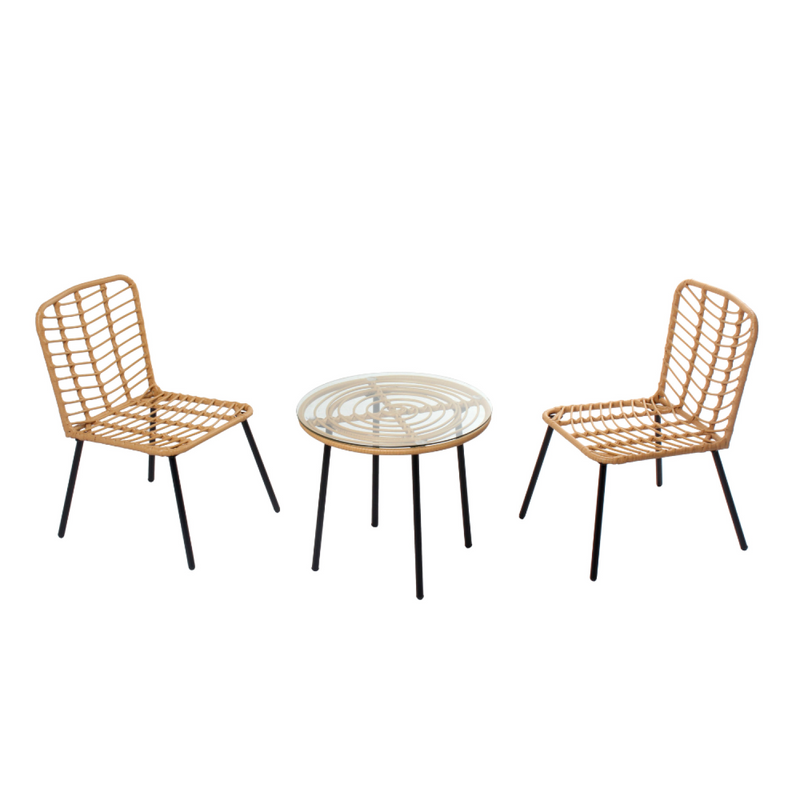 Salon de jardin bas 2 chaises + 1 table - PUNO