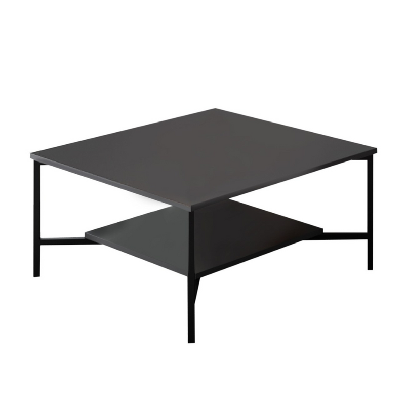 Table basse industrielle carrée noire TROMSO