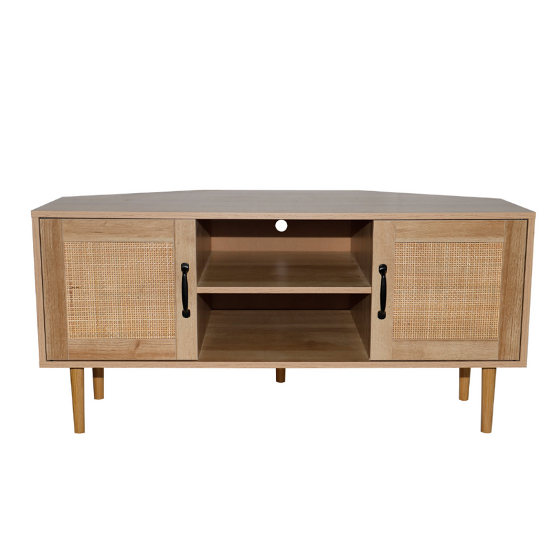 Buffet en bois avec portes effet cannage et niches NEIVA