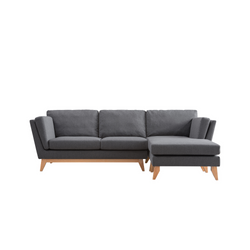 Canapé d'angle réversible 4 places en tissu gris foncé OSBY
