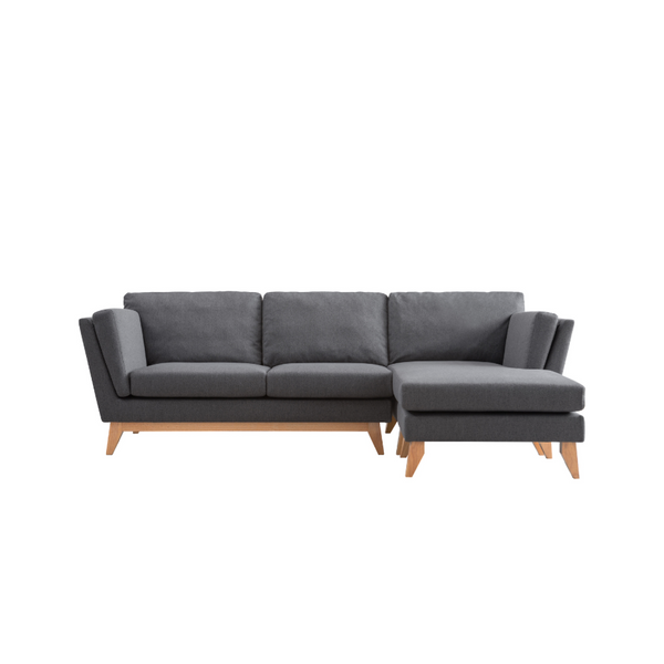 Canapé d'angle réversible 4 places en tissu gris foncé OSBY