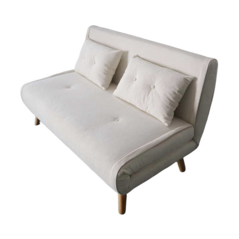 Canapé convertible en velours côtelé beige 2 places LIPIK