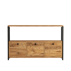 Buffet 3 portes style industriel bois/noir MELO
