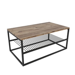 Table basse industrielle avec étagère INDUS