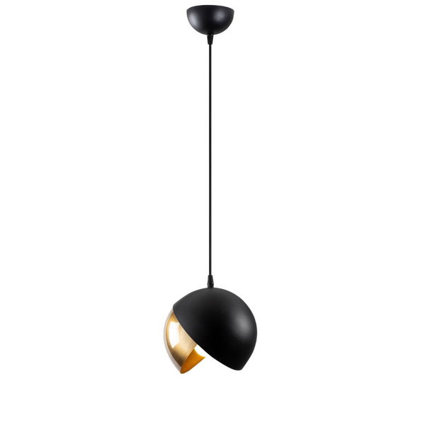 Suspension noire et dorée en métal ALIX