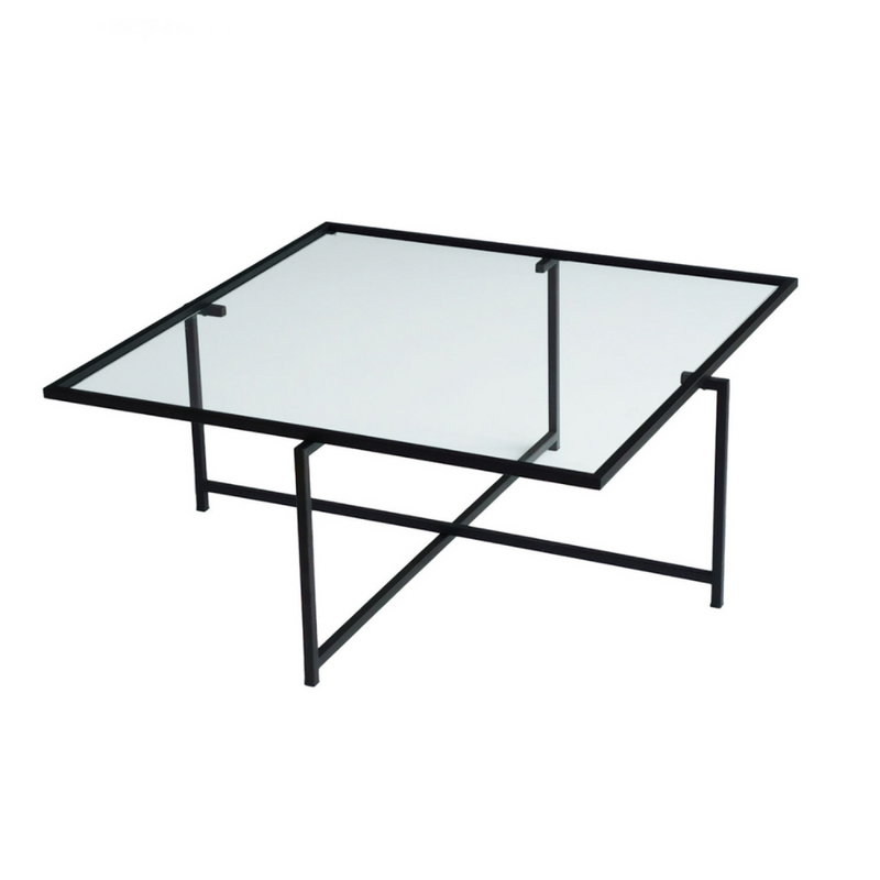 Table basse design noire en verre AURA