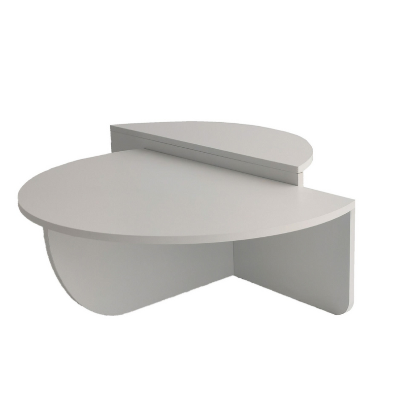 Table basse ronde modulable blanche CARLI