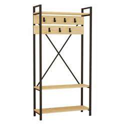 JUBA - Table basse en bois effet pierre - 2 niches