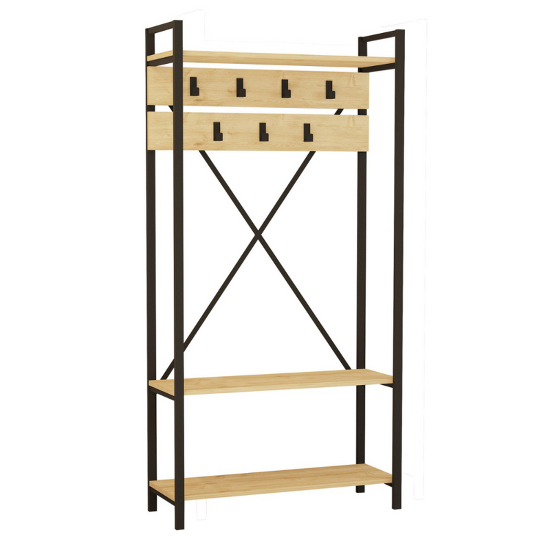 JUBA - Table basse en bois effet pierre - 2 niches