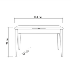 GAO - Table extensible bois - max 6 personnes