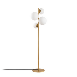 SOLENE - Lampadaire vintage doré - 4 lampes