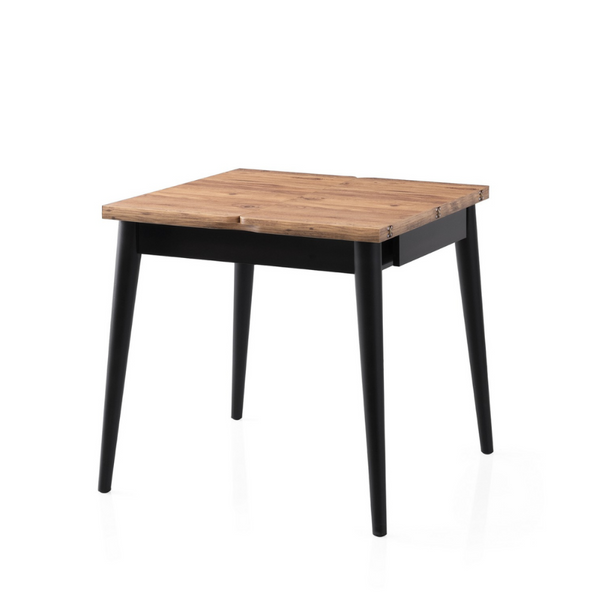 TAVUA - Table à manger extensible 4 personnes marbre noir 80 cm