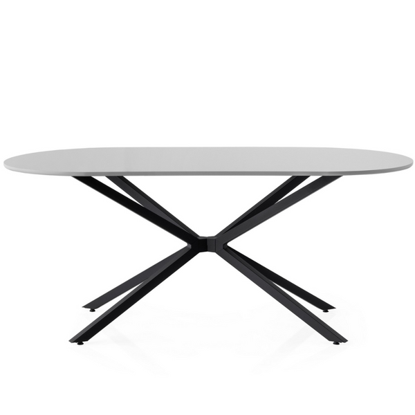 SAPHIA - Table à manger 6 personnes gris et noir 180 cm