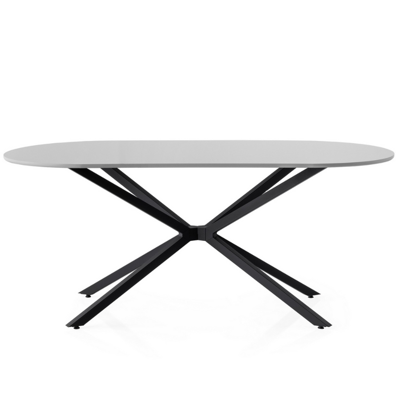SAPHIA - Table à manger 6 personnes gris et noir 180 cm