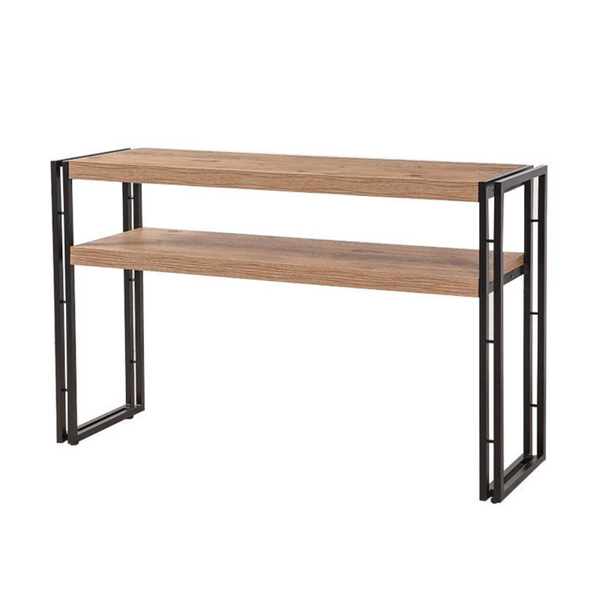 LEWA - Console style industriel - bois et noir - 140 cm
