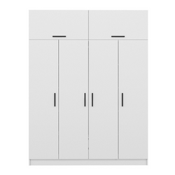 DIAGO - Dressing avec étagères et penderie 15 espaces de stockage blanc