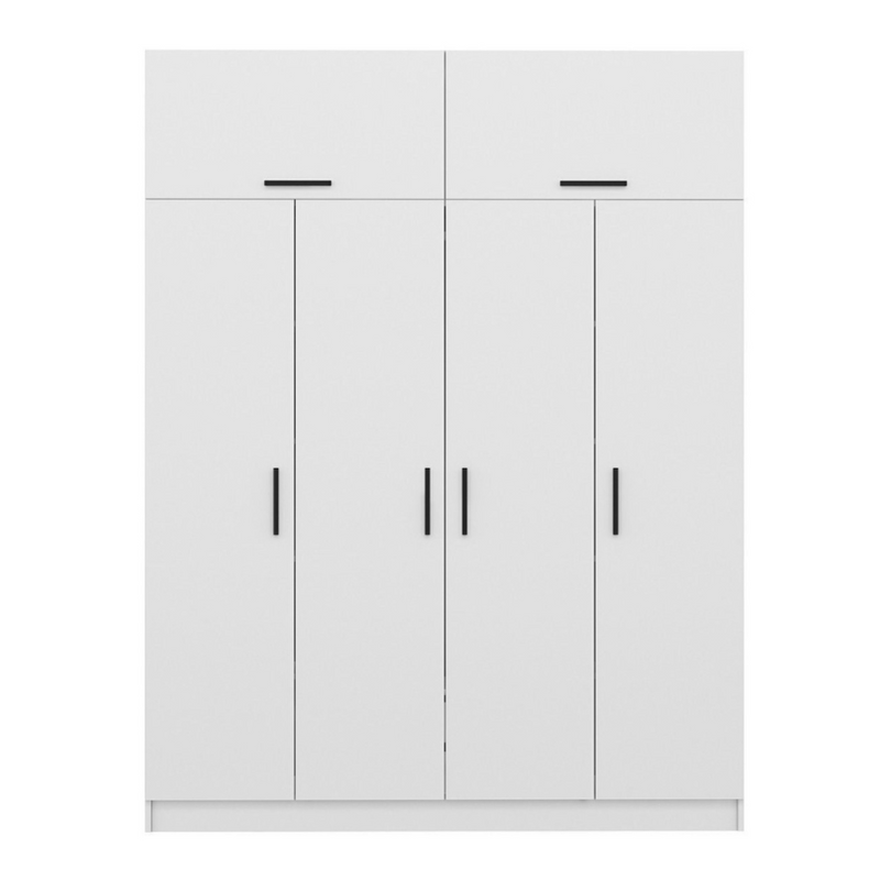 DIAGO - Dressing avec étagères et penderie 15 espaces de stockage blanc