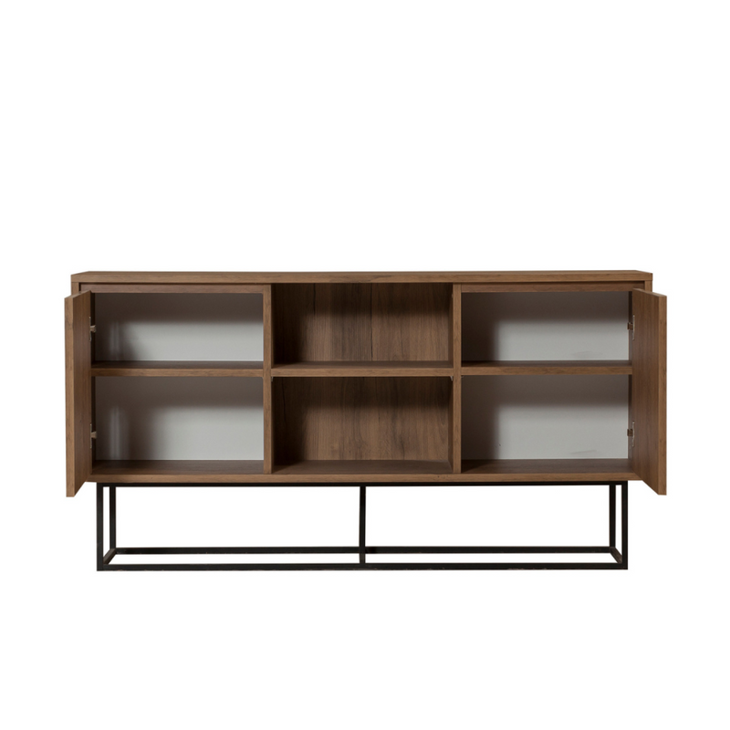 NAIROBI - Buffet 2 portes 6 espaces de rangement 140 cm