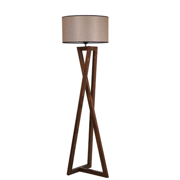 CHLOE - Lampadaire design bois et tissu