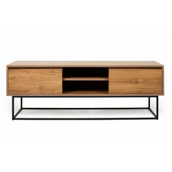 Meuble TV en bois et métal avec rangement 140 cm LINA