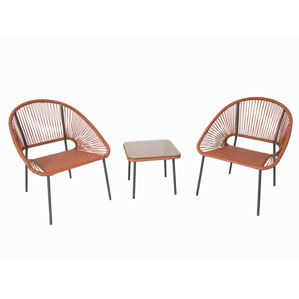 LIO - Salon de jardin 2 places avec table terracotta