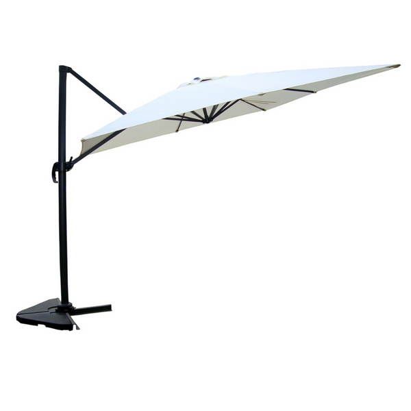 Parasol déporté et rotatif 3 x 3m écru RAFAELA