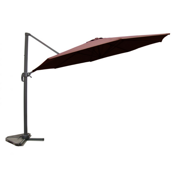 Parasol déporté et rotatif Ø 3,5m chocolat TARGA